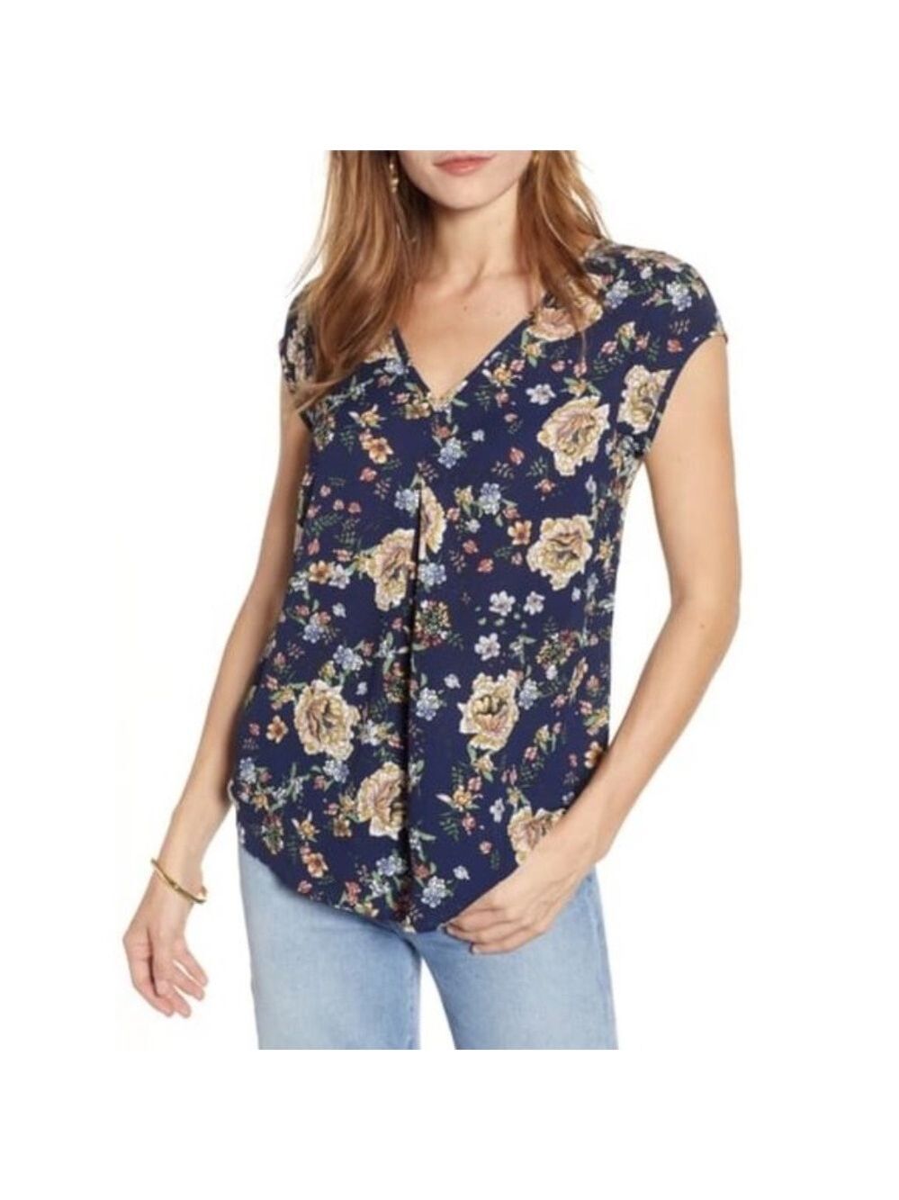 Halogen Double V-Neck Top